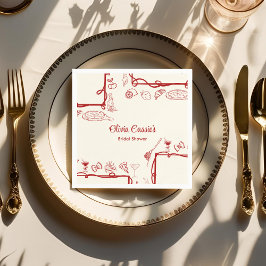 Servilleta De Papel Doodle Rojo que es más ducha de novia italiana