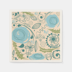 Servilleta De Papel Doodles de flores
