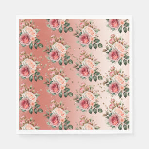 Servilleta De Papel Dorado Confetti Rosa Flor