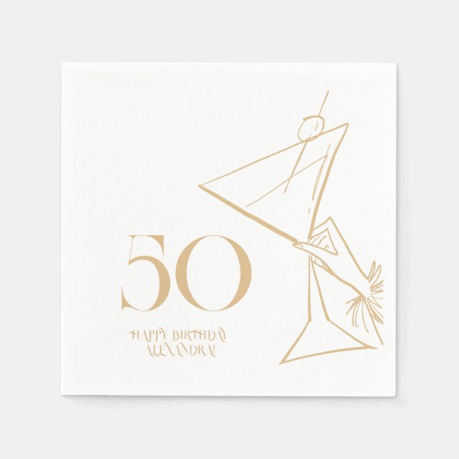 Servilleta De Papel Dorado Moderno 50 Napkin Adulto Nápoles (Anverso)
