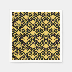 Servilleta De Papel Dorado Night Damask Bows