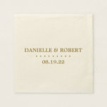 Servilleta De Papel Dorado | Papel de Monograma Napkin de la boda pers<br><div class="desc">servilletas personalizadas de papel monograma para bodas. Personaliza este gran accesorio boda con los nombres de la novia y del novio, la fecha del boda, la inicial o cualquier cosa que quieras. Visita nuestra tienda o haz clic en la ficha Leer más para ver otros elementos que coincidan con este...</div>