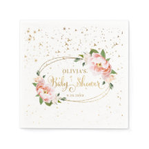 Dorado parpadea Rubor Floral rosa bebé ducha