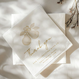 Servilleta De Papel Dorado Perfect Pear Bridal Shower Gracias Napkin