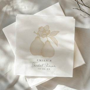Servilleta De Papel Dorado Perfect Pear Bridal Shower Napkin