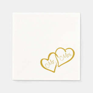Servilleta De Papel Dorado Sr. Modern Monogram Boda Napkins
