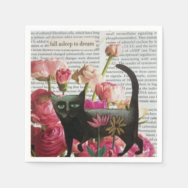 Servilleta De Papel Dormir para soñar con flores rosadas calientes de  (Anverso)