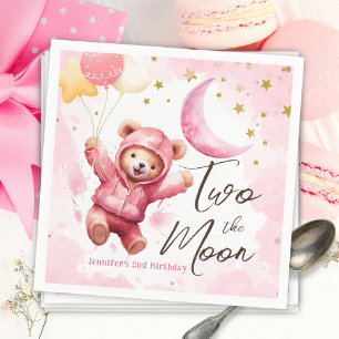 Servilleta De Papel DOS a la Luna Cumpleaños 2 Pink Girl