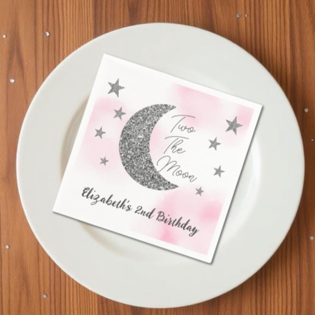 Servilleta De Papel Dos a la Luna Servilletas 2do Cumpleaños (Subido por el creador)