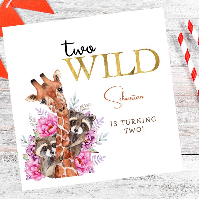 Servilleta De Papel Dos animales salvajes de safari niños fiesta de cu (Subido por el creador)