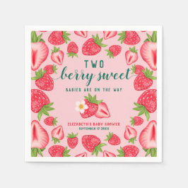 Servilleta De Papel Dos Berry Sweet Babies Baby Shower Twin Strawberry