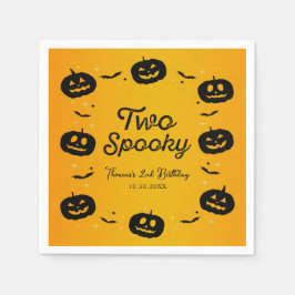 Servilleta De Papel Dos calabazas de Halloween de cumpleaños espeluzna