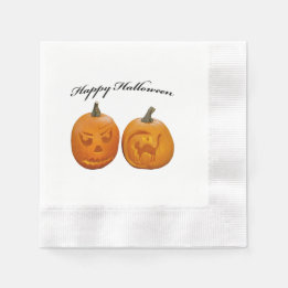 Servilleta De Papel Dos Calabazas Feliz Halloween