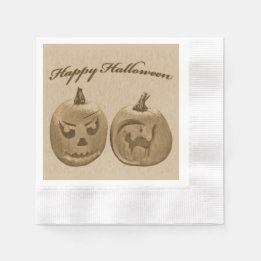 Servilleta De Papel Dos Calabazas Feliz Halloween