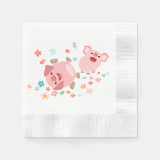 Servilleta De Papel Dos cerdos Personalizados en toallas de papel de p