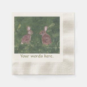 Servilleta De Papel Dos conejos conejitos felices en las servilletas d