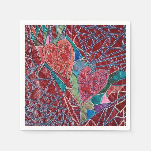 Servilleta De Papel Dos corazones (Anverso)