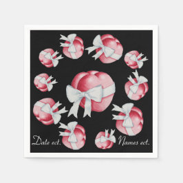 Servilleta De Papel dos corazones rojos atados con un boda de diseño d