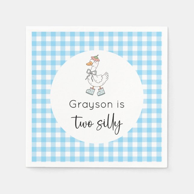 Servilleta De Papel Dos cumpleaños azul turbio (Anverso)