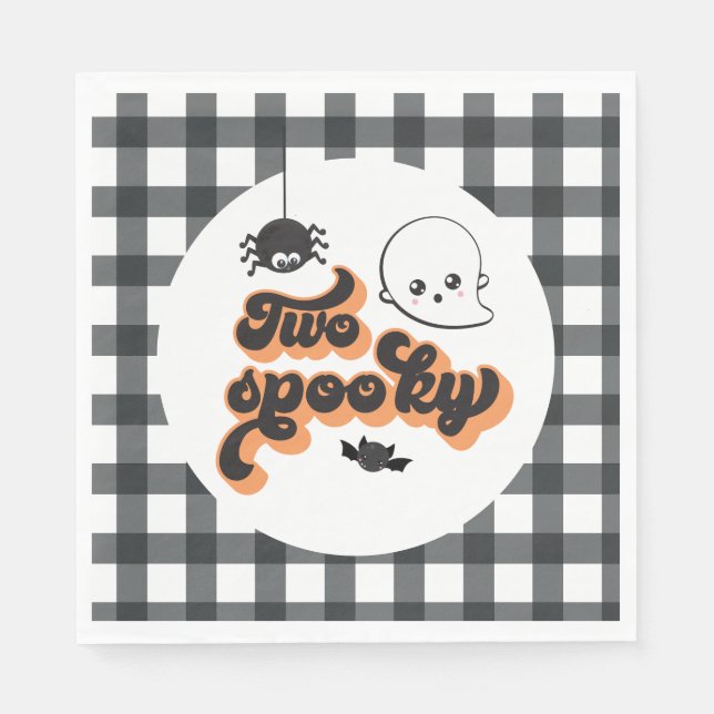 Servilleta De Papel Dos Cumpleaños de Halloween espeluznantes segundo (Anverso)