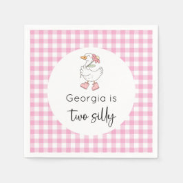 Servilleta De Papel Dos cumpleaños rosado y ruidoso