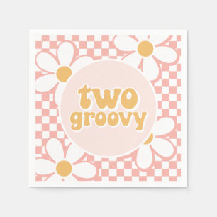 Servilleta De Papel Dos Daisy Checker rosadas divertidas
