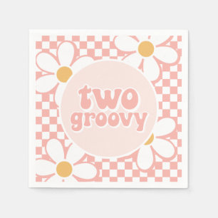 Servilleta De Papel Dos Daisy Checker rosadas divertidas