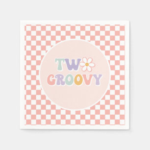 Servilleta De Papel Dos Daisy Checker rosadas divertidas