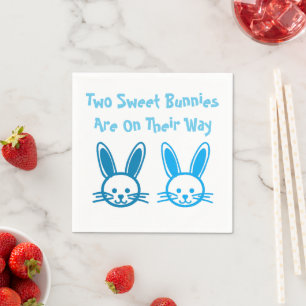 Servilleta De Papel Dos dulces conejitos gemelos