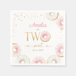 Servilleta De Papel Dos dulces donuts de oro rosado cumpleaños