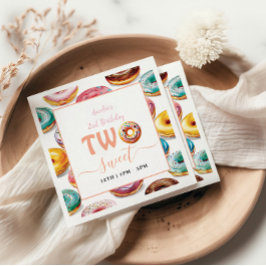 Servilleta De Papel Dos dulces donuts fiesta del segundo cumpleaños