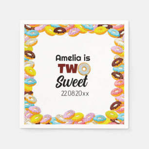 Servilleta De Papel Dos dulces dulces y coloridos Donut segundo chica