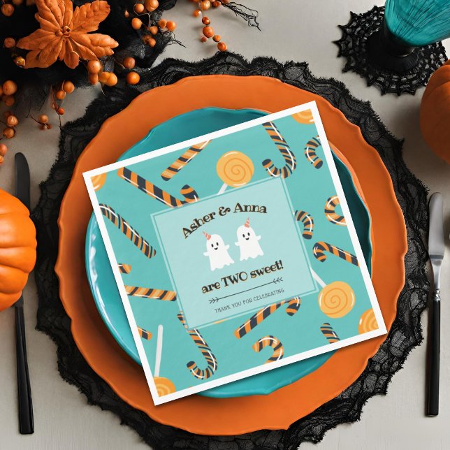 Servilleta De Papel Dos dulces gemelos de golosinas en Halloween Cumpl (Subido por el creador)