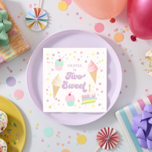 Servilleta De Papel Dos dulces helados y pastel cumpleaños 2