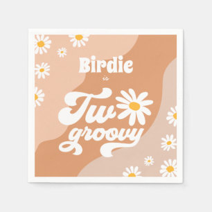 Servilleta De Papel Dos Fiestas de cumpleaños Boho Retro Daisy de Gro