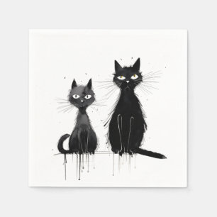 Servilleta De Papel Dos gatos negros
