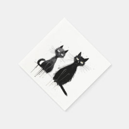 Servilleta De Papel Dos gatos negros