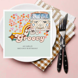 Servilleta De Papel Dos Groovy daisy boho floral Van 2º cumpleaños