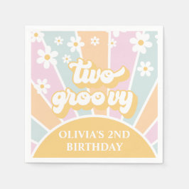Servilleta De Papel Dos Groovy pastel Retro Sunshine daisy boho