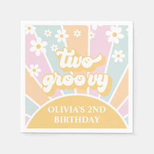 Servilleta De Papel Dos Groovy pastel Retro Sunshine daisy boho