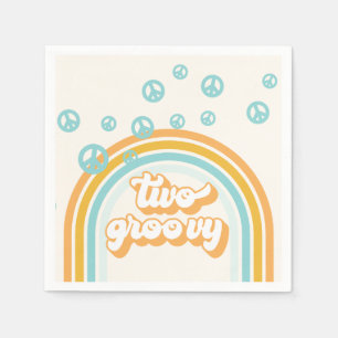 Servilleta De Papel Dos Groovy Retro Boy 2º Cumpleaños