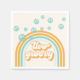 Servilleta De Papel DOS Groovy Retro Chico Cumpleaños 2