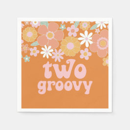 Servilleta De Papel Dos Groovy Retro Floral 2do cumpleaños