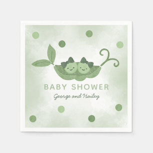 Servilleta De Papel Dos guisantes en un Baby Shower de Chicas gemelos