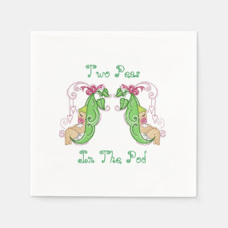 Servilleta De Papel Dos Guisantes En Una Pod Twins Napkins