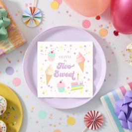 Servilleta De Papel Dos helados dulces y dos bizcochos