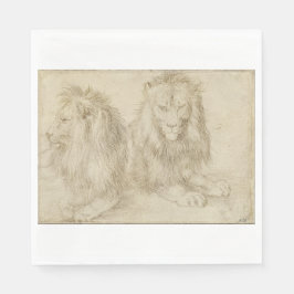 Servilleta De Papel Dos Leones (Animales Silvestres) (Albrecht Durer)