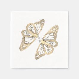 Servilleta De Papel Dos mariposas de oro