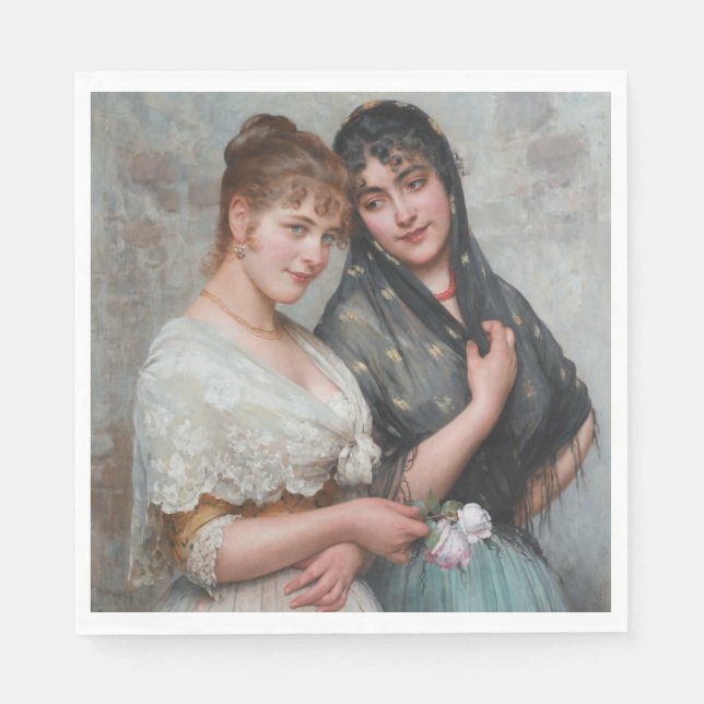 Servilleta De Papel Dos mujeres venecianas (Anverso)