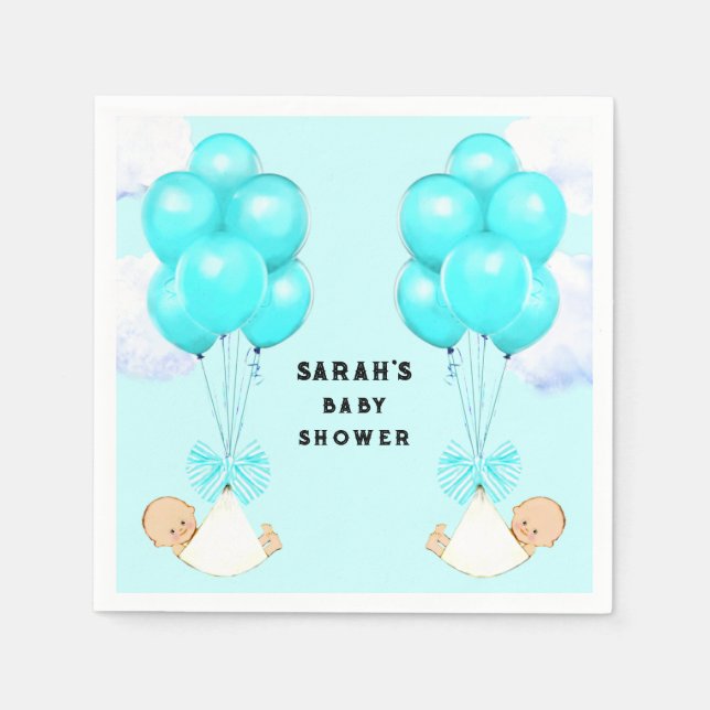 Servilleta De Papel Dos niños Baby Shower Napkins (Anverso)